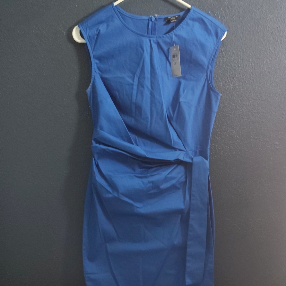 Ann Taylor Royal Blue Faux Wrap Sophisticated Elegant Sleeveless Dress